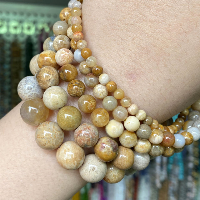 Natural Stone Beads 4-10mm Aquamarines Lava Opal Rose Quartzs Tiger Eye Moonstone Round Beads for Jewelry Making Diy Bracelet