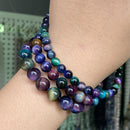 Cuentas de piedra Natural 4-10mm aguamarinas Lava ópalo rosa cuarzos ojo de tigre piedra lunar cuentas redondas para fabricación de joyería Diy pulsera