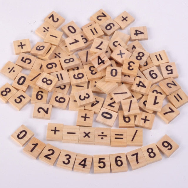 100 Stück Holzfliesen Buchstaben Alphabet Handwerk Holzdekorationen für Zuhause Event Hochzeit Party DIY Weihnachtsschmuck Digitales Puzzle