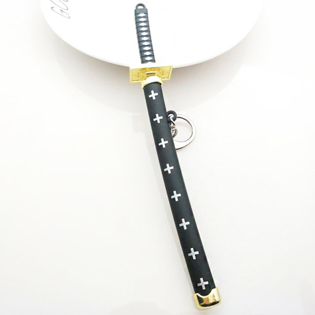 Anime Keychain Roronoa Zoro Samurai Sword Metal Key Ring Scabbard Keyring Katana Buckle Key Chain Unisex Jewelry Gifts