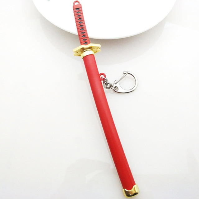 Anime Schlüsselanhänger Roronoa Zoro Samurai Schwert Metall Schlüsselanhänger Scheide Schlüsselanhänger Katana Schnalle Schlüsselanhänger Unisex Schmuck Geschenke