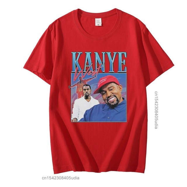 New Hip Hop T-Shirt Kanye West 90s Vintage Graphics Tee Shirt for Men Oversize Cotton Tshirt Streetwear Men