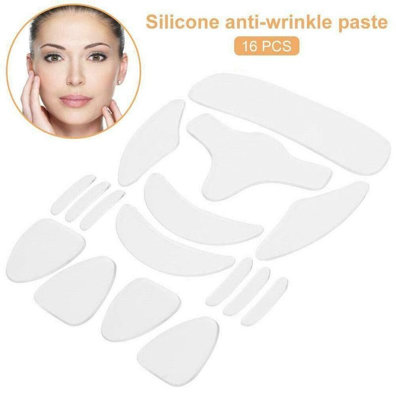 16pcs Reusable Silicone Pads Anti Rimpel Patches Wrinkle Removal Sticker Face Forehead Neck Eye Sticker Skin Care tool