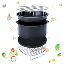 5-Set High Quality Air Fryer Accessories for Gowise Phillips Cozyna Fit 3.7-5.8QT Cake Barrel Pan Rack Mat Kit