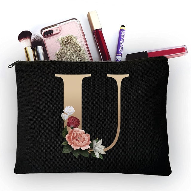 Girl Makeup Bag Golden Letter Pattern Classic Organizer Bag Pouches for Travel Bags Pouch Women&