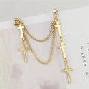 Fashion Punk Black Cross Drop Earrings For Teens Vintage Rock Pride Long Chain Butterfly Ear Cuffs Women Earrings Girls Jewelry