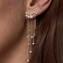 Fashion Punk Black Cross Drop Earrings For Teens Vintage Rock Pride Long Chain Butterfly Ear Cuffs Women Earrings Girls Jewelry