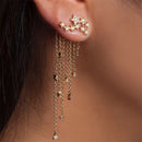 Fashion Punk Black Cross Drop Earrings For Teens Vintage Rock Pride Long Chain Butterfly Ear Cuffs Women Earrings Girls Jewelry