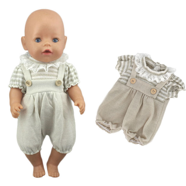 2021 New Fashion Doll Jump Suits Fit für 43cm Baby Doll 17 Zoll Reborn Baby Doll Kleidung