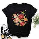 Mujer mariposa árbol estampado Harajuku verano camisetas Casual cuello redondo manga corta Top camiseta mujer negro camiseta Drop Ship