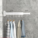 Folding Clothes Hanger Wall Mount Retractable Cloth Drying Rack Indoor &amp; Outdoor Space Saving Aluminum Home Laundry Clothesline