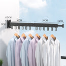 Folding Clothes Hanger Wall Mount Retractable Cloth Drying Rack Indoor &amp; Outdoor Space Saving Aluminum Home Laundry Clothesline