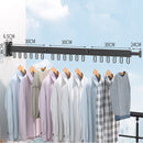 Folding Clothes Hanger Wall Mount Retractable Cloth Drying Rack Indoor &amp; Outdoor Space Saving Aluminum Home Laundry Clothesline