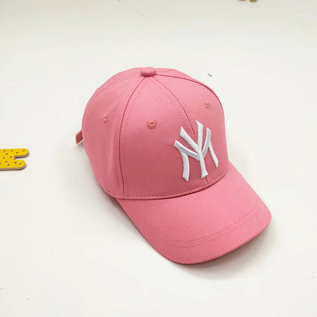 Spring Summer Child Letter Embroidery Outdoor Leisure Sun Baseball Cap Boy  Girl Cotton Breathable Solid Color Adjustable Cap