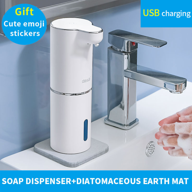Nuevo dispensador de jabón de baño multifuncional Dispensador de jabón de espuma con sensor inteligente Cargador USB de alta calidad Desinfectante de manos