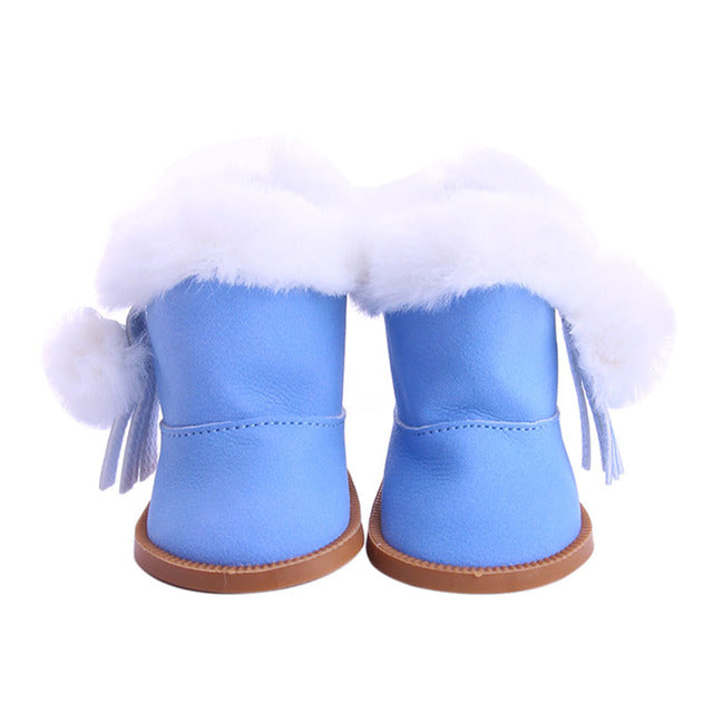 Zapatos de muñeca de 7cm, botas para muñecas, Panda de nieve de peluche para muñecas americanas de 18 pulgadas y 43Cm, accesorios para bebés recién nacidos, juguete para regalo para niñas de nuestra generación