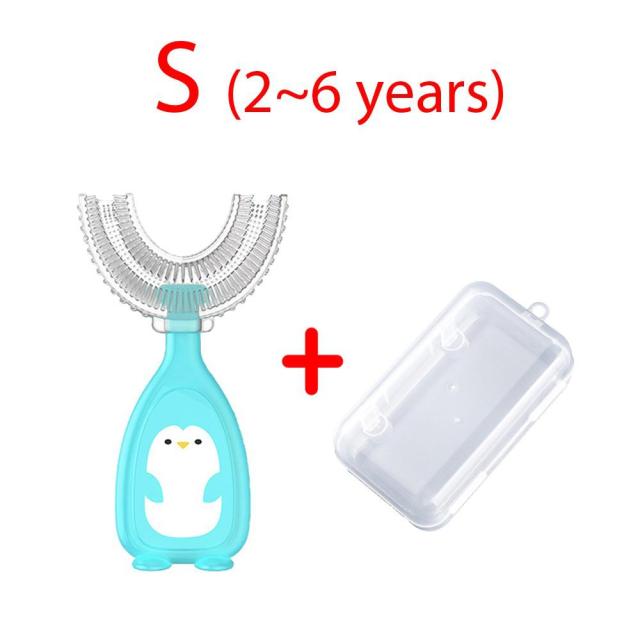 Kinderzähne Mundpflege Reinigungsbürste Babyzahnbürste 360 ​​Grad U-förmig Weiche Silikon Beißringe Babyzahnbürste Neugeborene