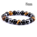 Natural Black Onyx with Tiger eye Stone Beads Bracelets Men Jewelry 2021 New Lovers Obsidian Energy Balance Bracelet Pulseras