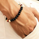 Natural Black Onyx with Tiger eye Stone Beads Bracelets Men Jewelry 2021 New Lovers Obsidian Energy Balance Bracelet Pulseras