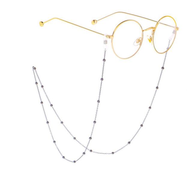 Collar largo de cadena de bolas de hierro Steampunk/gafas de moda con correa para el cuello gafas de Metal accesorios de decoración de joyería para mujer