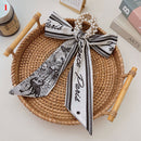 Korea Long Ribbon Pearls Hair Bands Bow Hair Scrunchies For Women Girls Summer Floral Print Pontail Hair Ties Hair Accessories