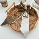 Korea Long Ribbon Pearls Hair Bands Bow Hair Scrunchies For Women Girls Summer Floral Print Pontail Hair Ties Hair Accessories