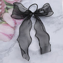 Korea Long Ribbon Pearls Hair Bands Bow Hair Scrunchies For Women Girls Summer Floral Print Pontail Hair Ties Hair Accessories