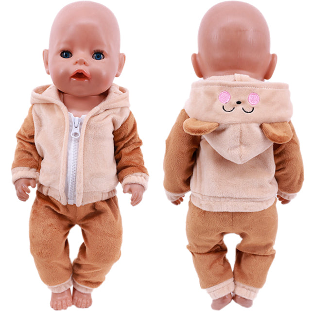 Linda ropa de muñeca con bordado de animales para muñeca americana de 18 pulgadas, juguete para niña, accesorios de ropa para bebé nacido de 43 cm, Nenuco de nuestra generación