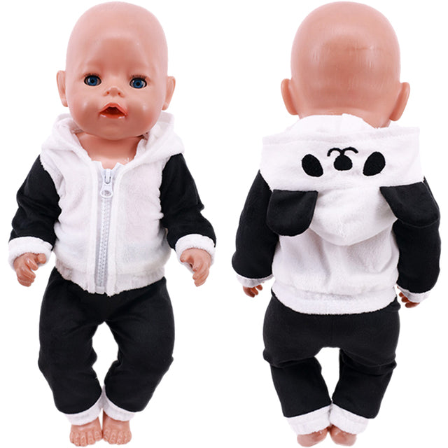 Cute Animal Embroidery Doll Clothes For 18 Inch American Doll Girl Toy 43 cm Born Baby Clothes Accessories Our Generation Nenuco