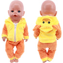 Cute Animal Embroidery Doll Clothes For 18 Inch American Doll Girl Toy 43 cm Born Baby Clothes Accessories Our Generation Nenuco