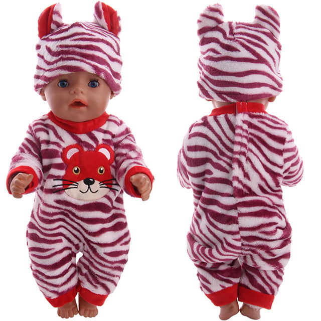 Süße Tierstickerei Puppenkleidung für 18 Zoll amerikanische Puppe Mädchen Spielzeug 43 cm geboren Babykleidung Zubehör unsere Generation Nenuco