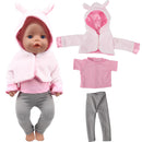 Cute Animal Embroidery Doll Clothes For 18 Inch American Doll Girl Toy 43 cm Born Baby Clothes Accessories Our Generation Nenuco
