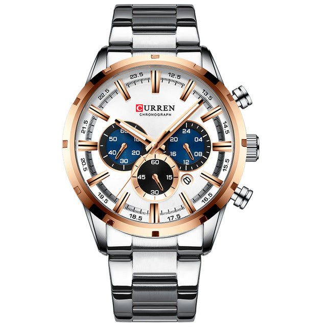CURREN Herrenuhr Top-Marke Luxus Sport Quarz Herrenuhren Vollstahl Wasserdicht Chronograph Armbanduhr Herren Relogio Masculino