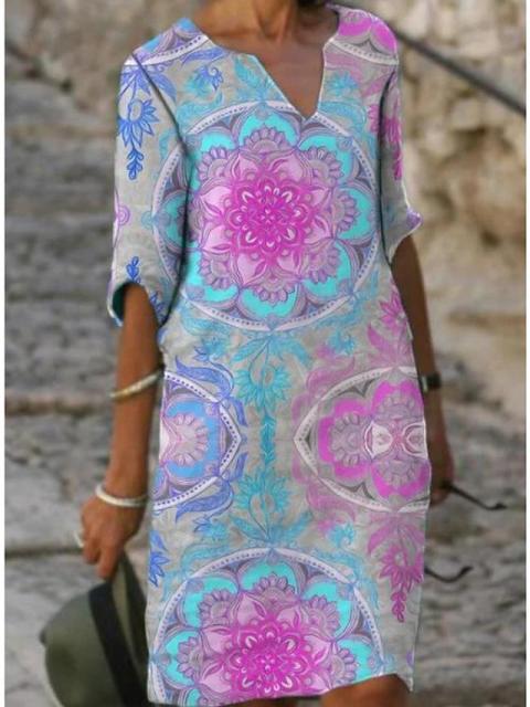 Women 2021 Loose Spring Vintage Ruffles Befree Dress Large Big Printed Summer Boho Casual Party Elegant Dresses Plus Sizes