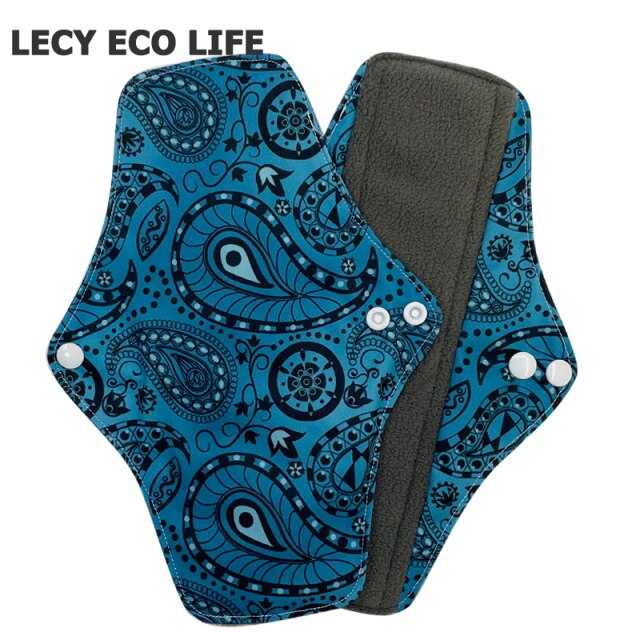 [LECY ECO LIFE] bamboo charcoal fleece inner lady cloth menstrual pads Flamingo printed,Reusable waterproof Mummy pads for Women