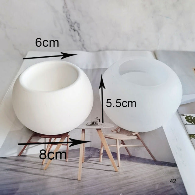 Round Cement Clay Candle Holder Molds Concrete Planter Silicone Flowerpot Container Mold Plaster Candle Cup Epoxy Resin Mould
