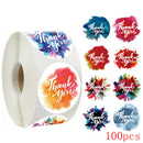 50-500pcs 8 styles Thank You Sticker for Seal Labels Round Floral Multi Color Labels Sticker handmade offer Stationery Sticker