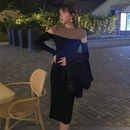 French Vintage Sweater Dress Women Casual Long Sleeve Knitted Dress Office Lady Slim One Piece Dress Korean Fashion 2021 Autumn
