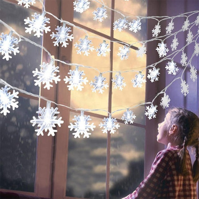 Schneeflocken-LED-Licht-Weihnachtsdekor für zu Hause hängende Girlanden-Weihnachtsschmuck-Weihnachtsbaum-Dekoration Noel Navidad 2021 Neujahr 2022