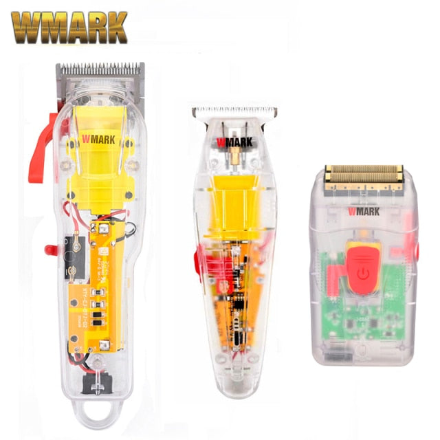 2021 WMARK New Model NG-108 Rechargeable Hair Cutting Machine Hair Clippers Trimmer Transparent Cover White Or Red Base 7300rpm