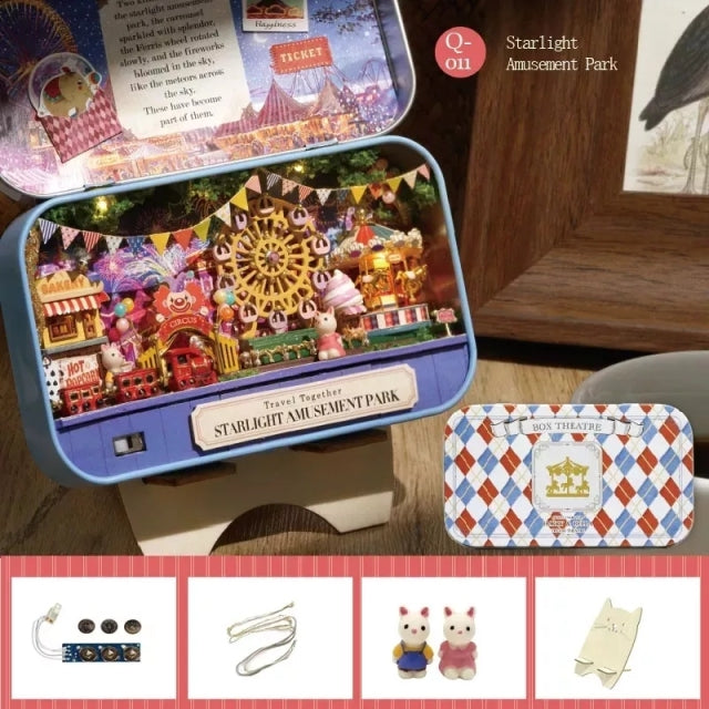 Cutebee DIY Dollhouse Kit mit Möbeln LED-Leuchten Diy Miniatur Building Little House Holzspielzeug für Kinder Erwachsene