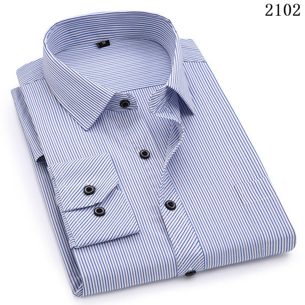 Plus Large Size 8XL 7XL 6XL 5XL 4XL Slim Fit Herren Business Casual Langarmhemd Klassische gestreifte Herrenhemden