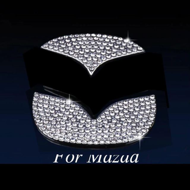 Pegatina de decoración de diamantes con Logo para Volante de Coche, pegatina de decoración para coche, accesorios para Mercedes, BMW, Toyota, Coche