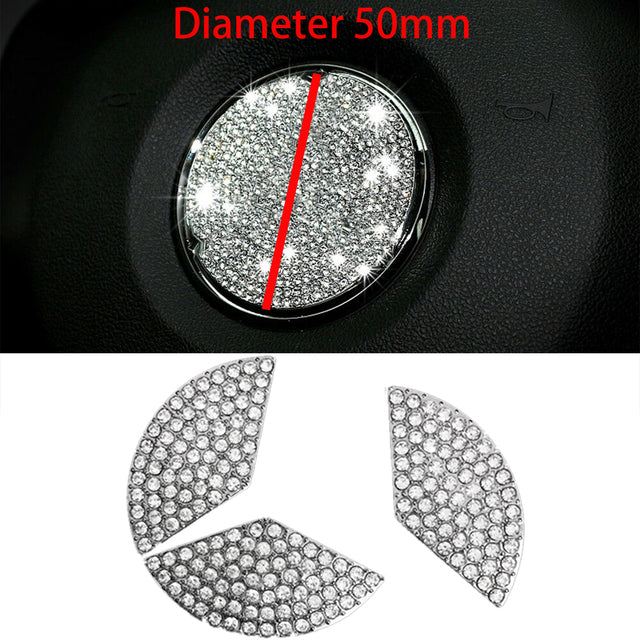 Car Steering Wheel Logo Diamond Decoration Sticker Auto Decor Decal наклейки на авто For Mercedes BMW Toyota Accessories Coche