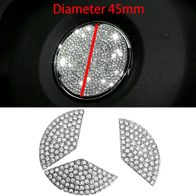 Car Steering Wheel Logo Diamond Decoration Sticker Auto Decor Decal наклейки на авто For Mercedes BMW Toyota Accessories Coche