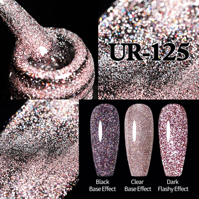 Azúcar UR 7,5 ml brillo reflectante Gel esmalte de uñas Color de invierno lentejuelas brillantes Soak Off UV LED barniz decoración de uñas