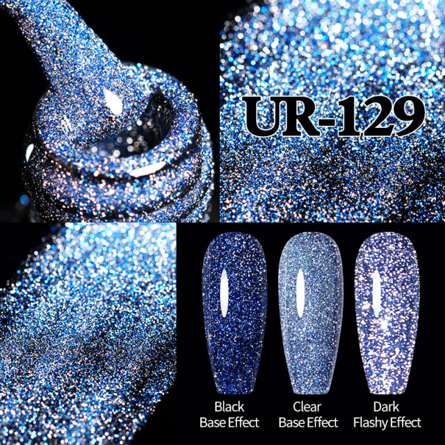 Azúcar UR 7,5 ml brillo reflectante Gel esmalte de uñas Color de invierno lentejuelas brillantes Soak Off UV LED barniz decoración de uñas