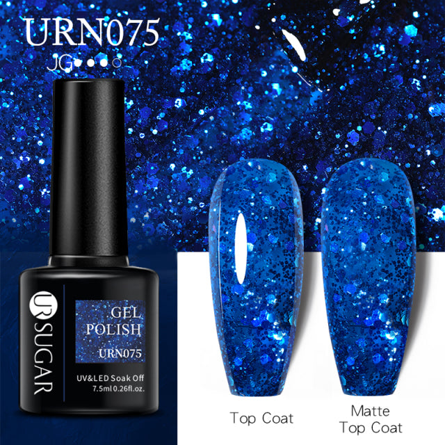 UR SUGAR 7.5ml Reflective Glitter Gel Nail Polish Winter Color Sparkling Sequins Soak Off UV LED Varnish Nail Art Decoration