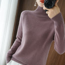 Turtleneck Pullover Fall/winter 2021 Cashmere Sweater Women Pure Color Casual Long-sleeved Loose Pullover Bottoming Women&