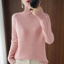 Turtleneck Pullover Fall/winter 2021 Cashmere Sweater Women Pure Color Casual Long-sleeved Loose Pullover Bottoming Women&